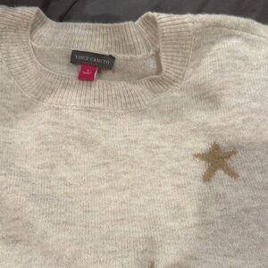 Vince Camuto Cream Sweater with Star Detail